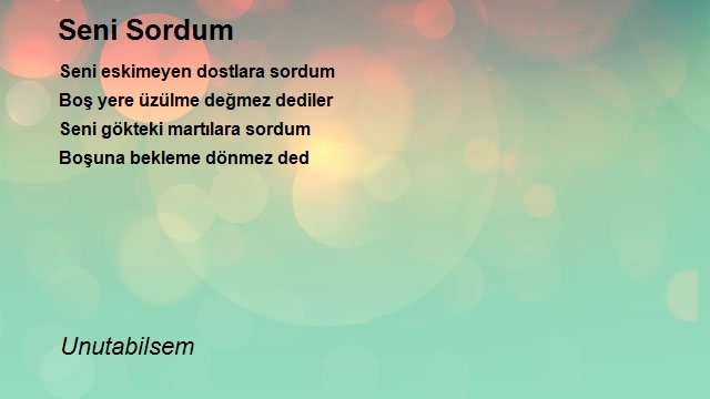 Şair Unutabilsem