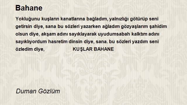 Duman Gözlüm