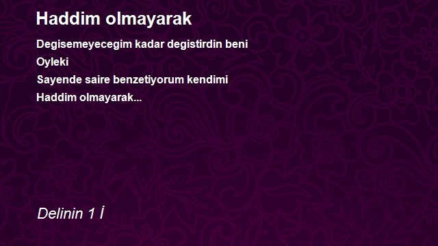 Delinin 1 İ