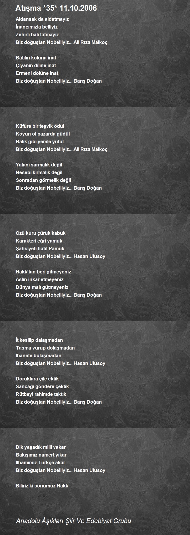 Anadolu Âşıkları Şiir Ve Edebiyat Grubu
