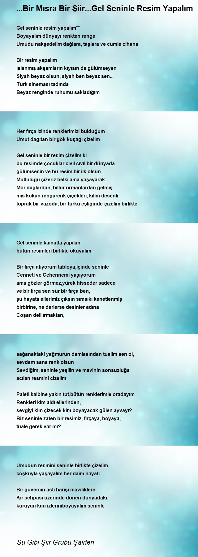 Su Gibi Şiir Grubu Şairleri