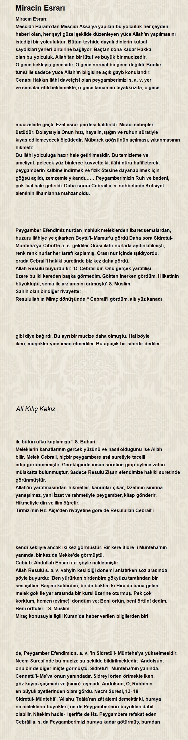 Ali Kılıç Kakiz