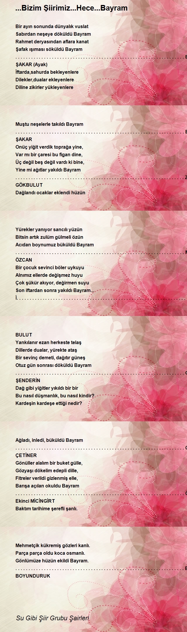 Su Gibi Şiir Grubu Şairleri