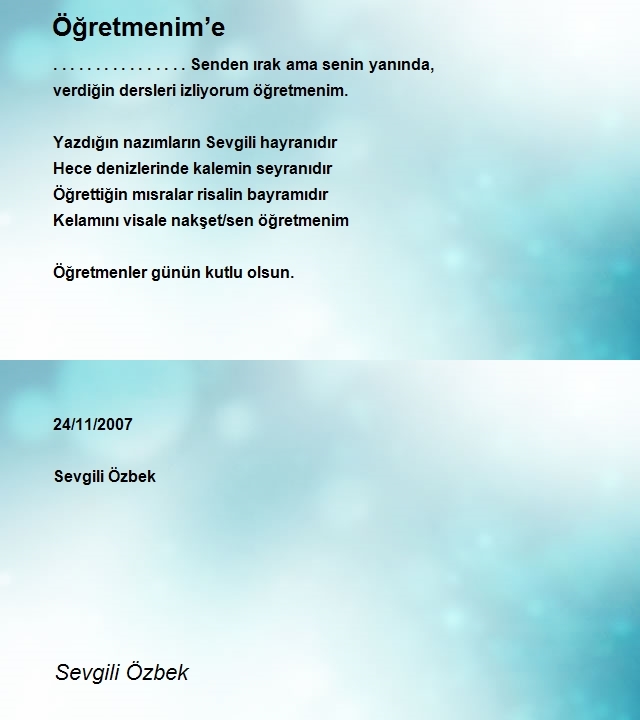 Sevgili Özbek