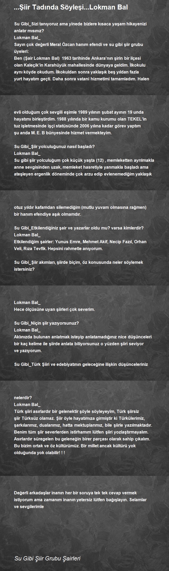 Su Gibi Şiir Grubu Şairleri