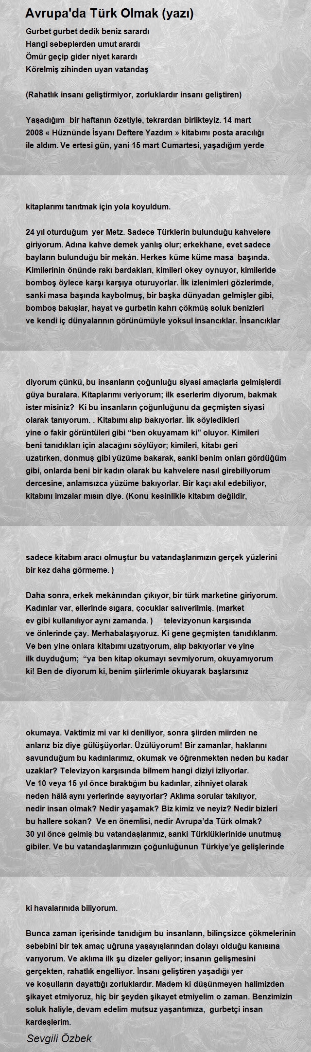 Sevgili Özbek