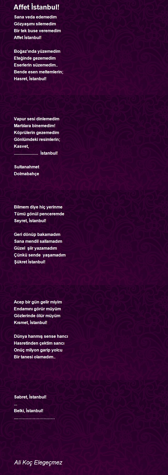 Ali Koç Elegeçmez