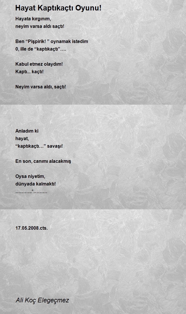 Ali Koç Elegeçmez