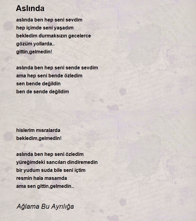 Ağlama Bu Ayrılığa