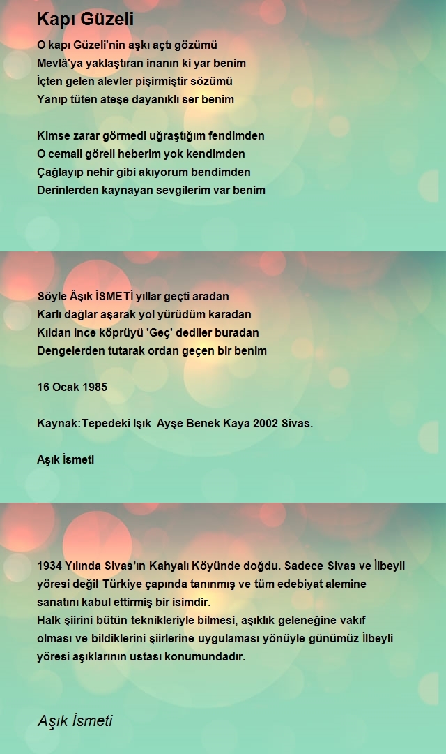 Aşık İsmeti