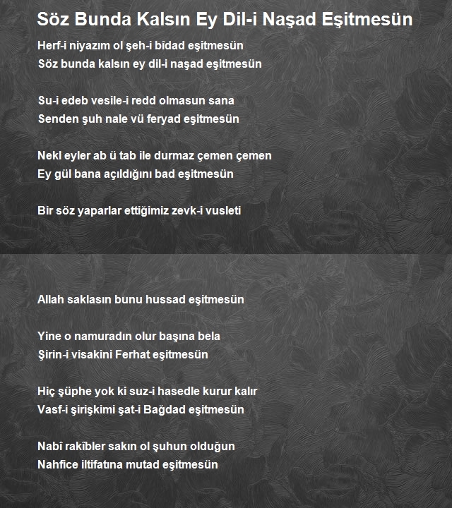 Urfalı Şair Nâbi