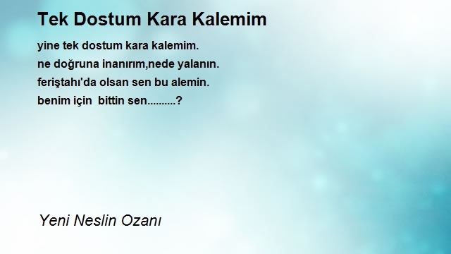 Yeni Neslin Ozanı
