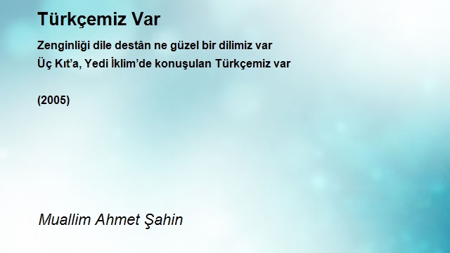 Muallim Ahmet Şahin