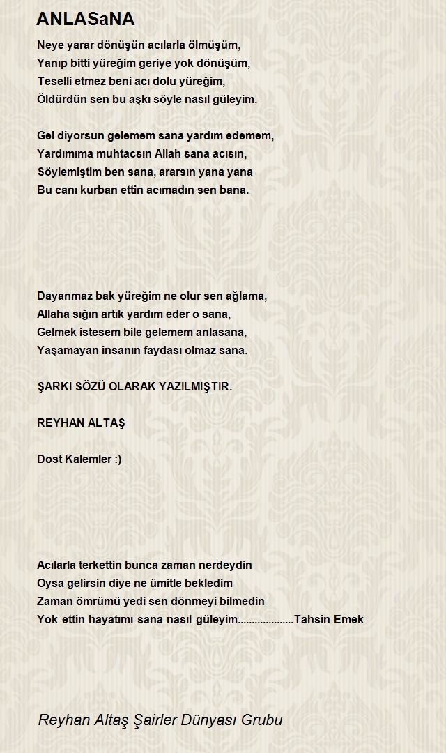 Reyhan Altaş Şairler Dünyası Grubu