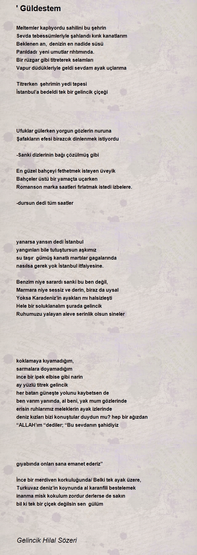 Gelincik Hilal Sözeri