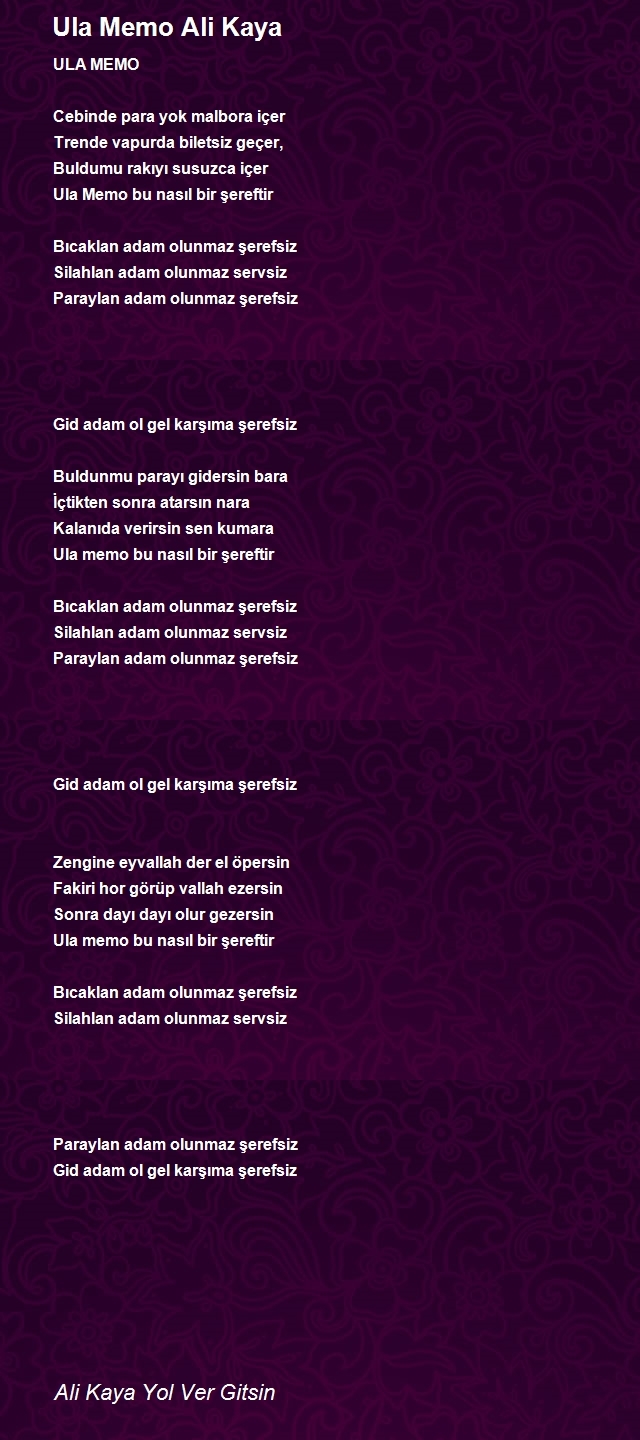 Ali Kaya Yol Ver Gitsin