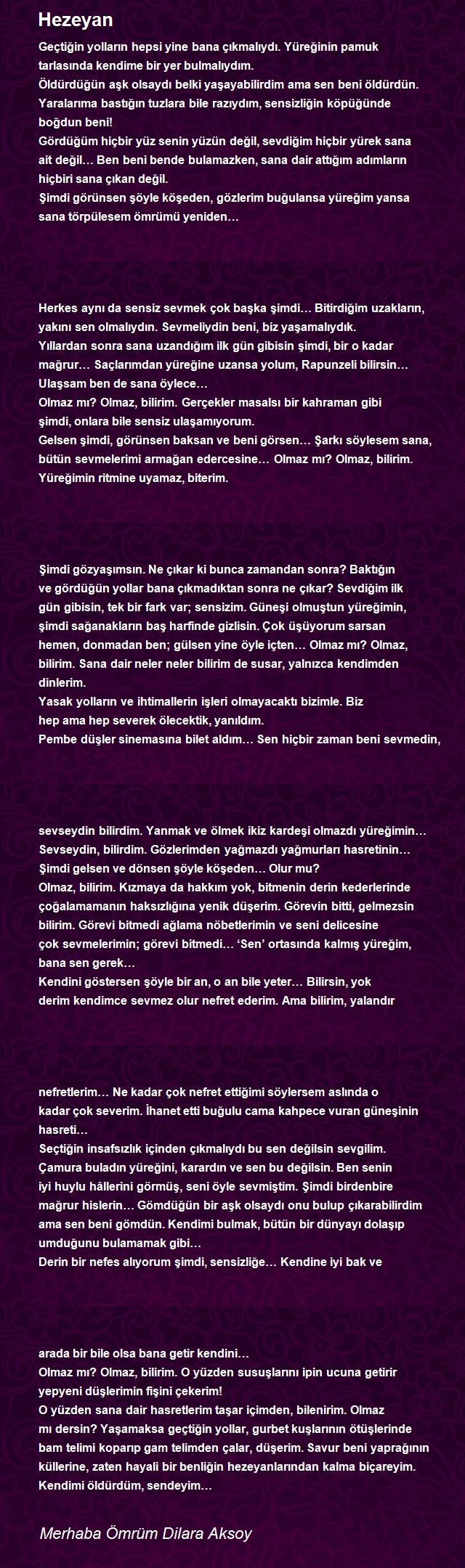 Merhaba Ömrüm Dilara Aksoy