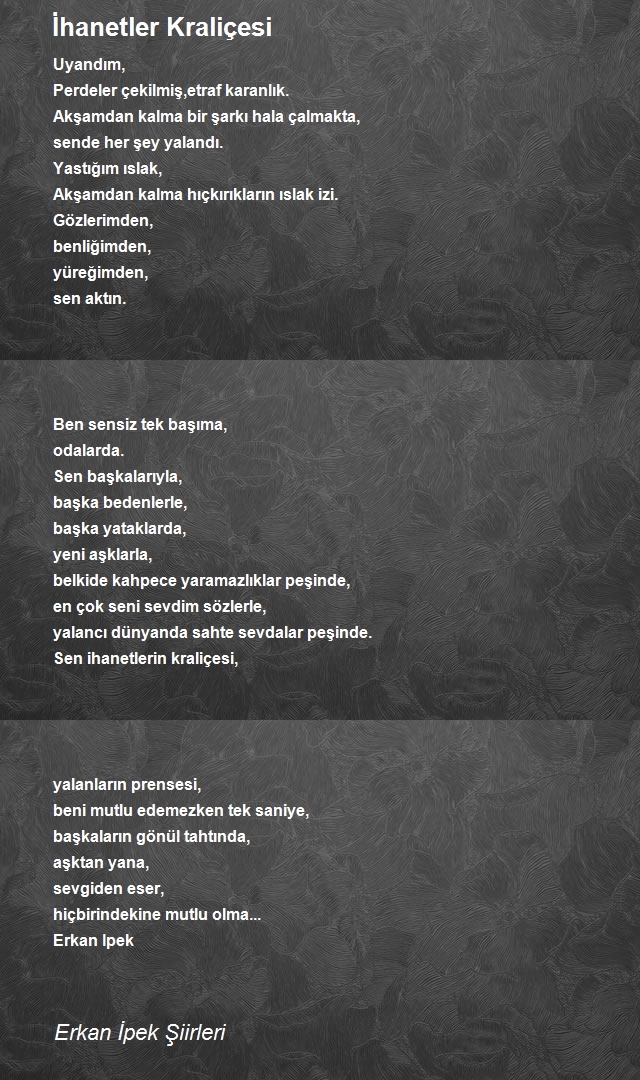 Erkan İpek Şiirleri