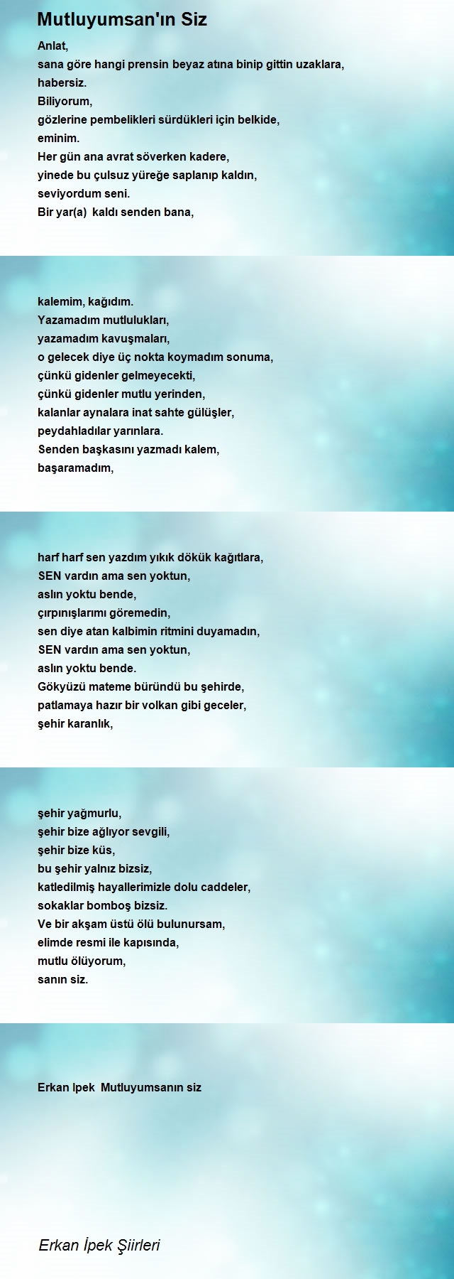 Erkan İpek Şiirleri