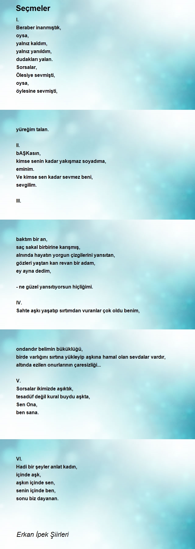 Erkan İpek Şiirleri