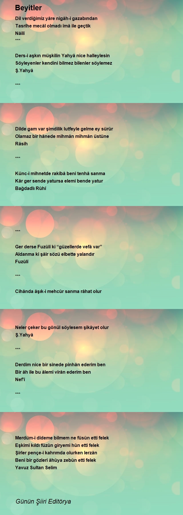 Günün Şiiri Editörya