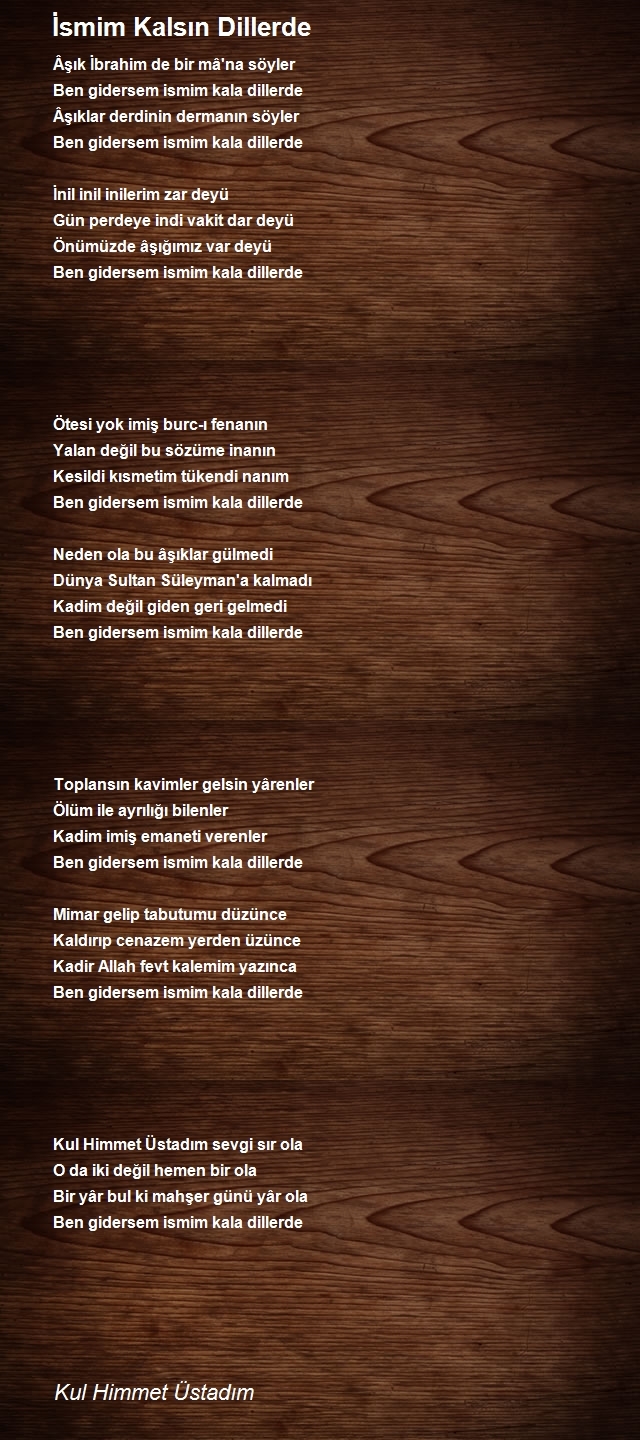 Kul Himmet Üstadım