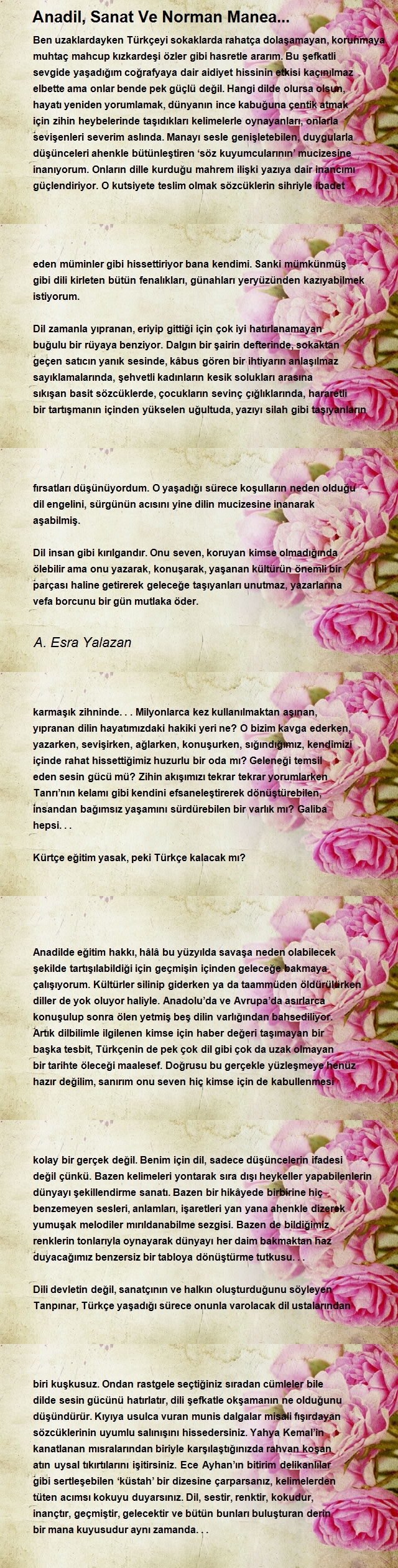 A. Esra Yalazan