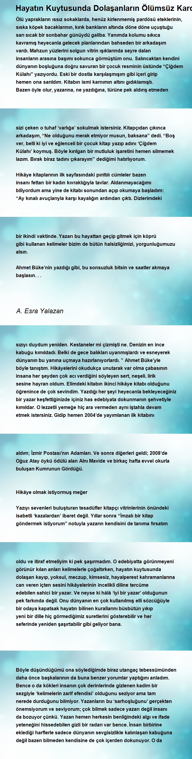 A. Esra Yalazan