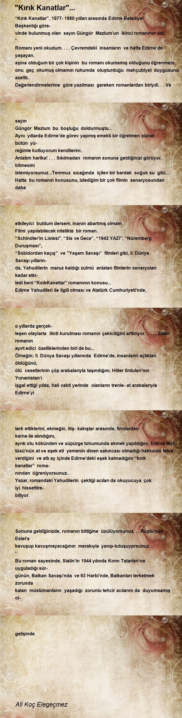 Ali Koç Elegeçmez