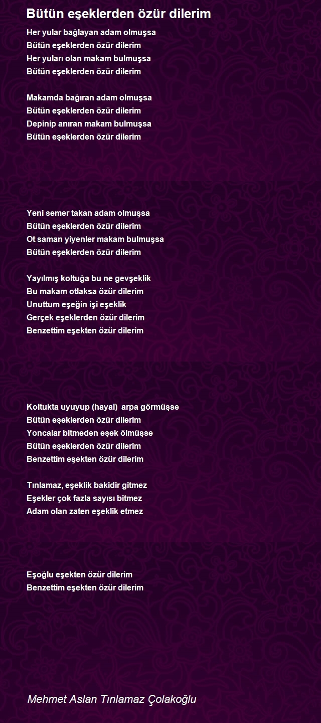 Mehmet Aslan Tınlamaz Çolakoğlu