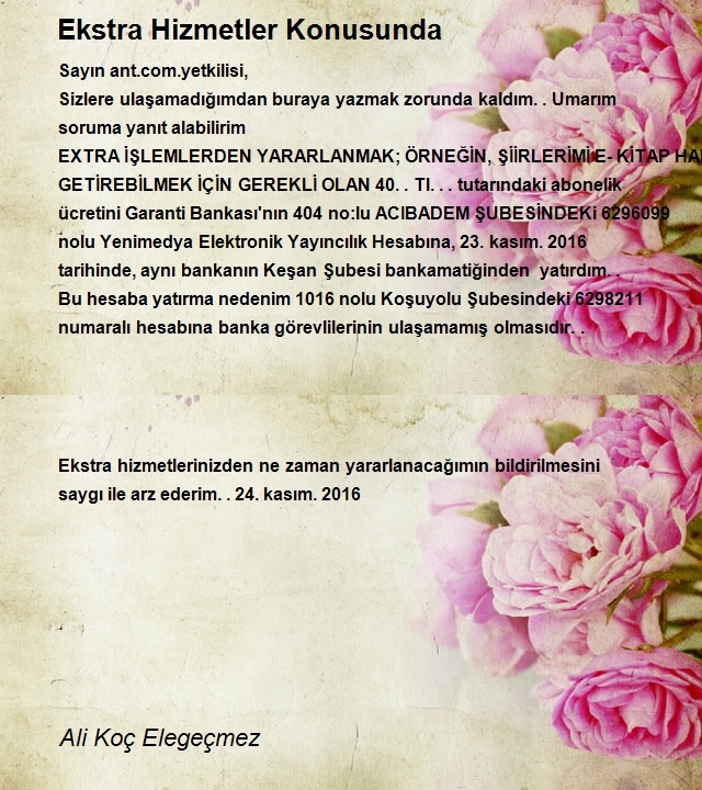 Ali Koç Elegeçmez