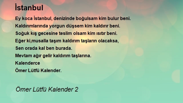 Ömer Lütfü Kalender 2