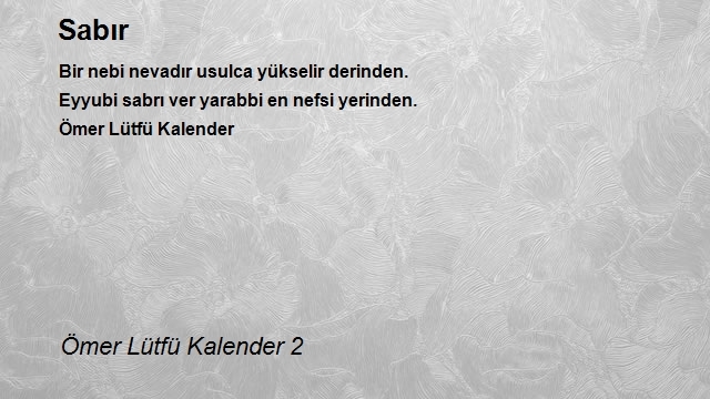 Ömer Lütfü Kalender 2