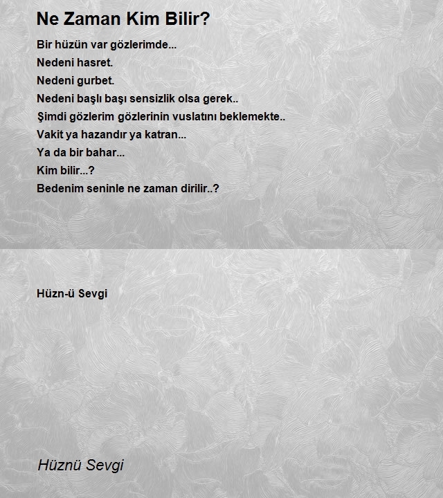 Hüznü Sevgi