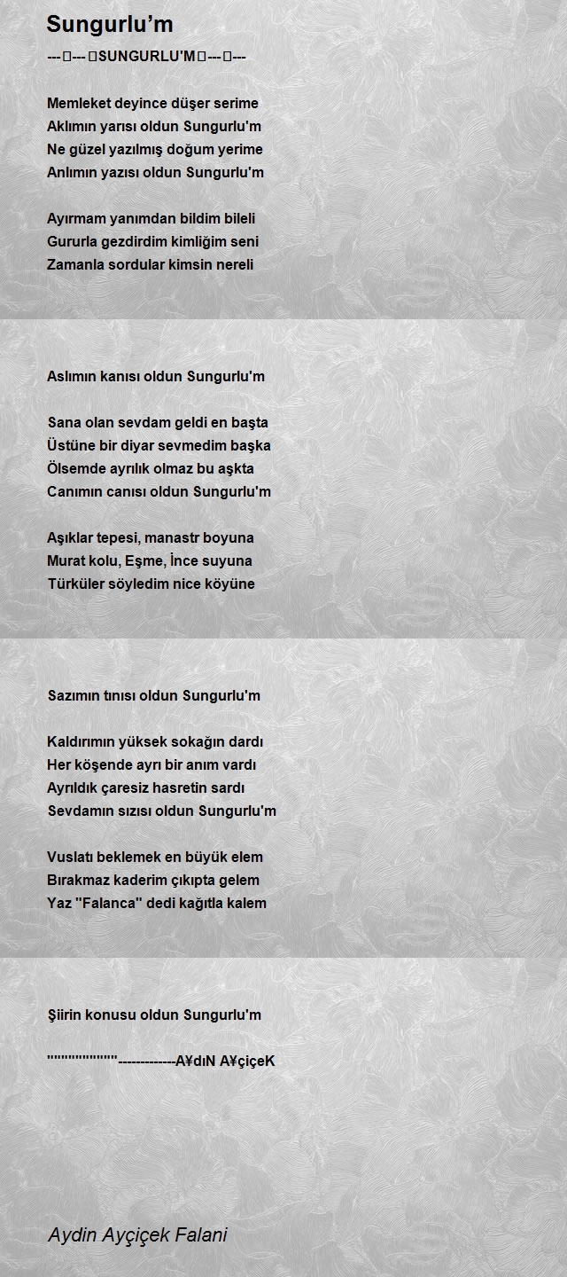 Aydin Ayçiçek Falani