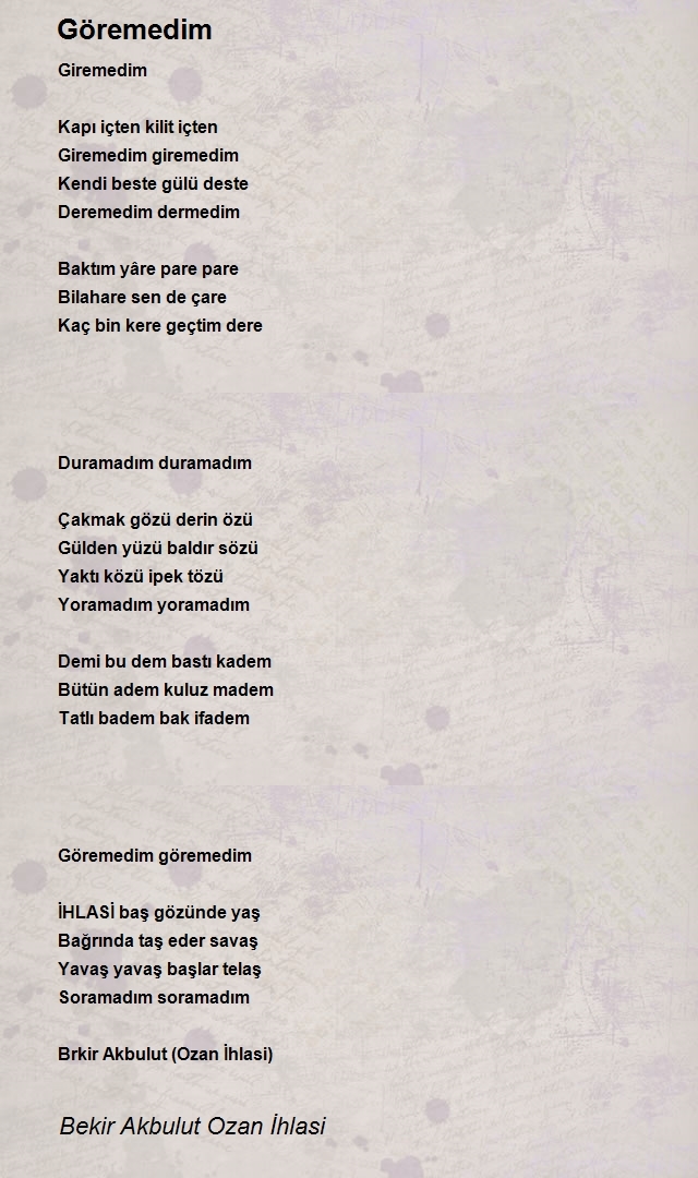 Bekir Akbulut Ozan İhlasi