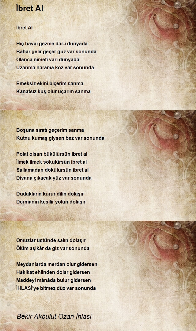 Bekir Akbulut Ozan İhlasi
