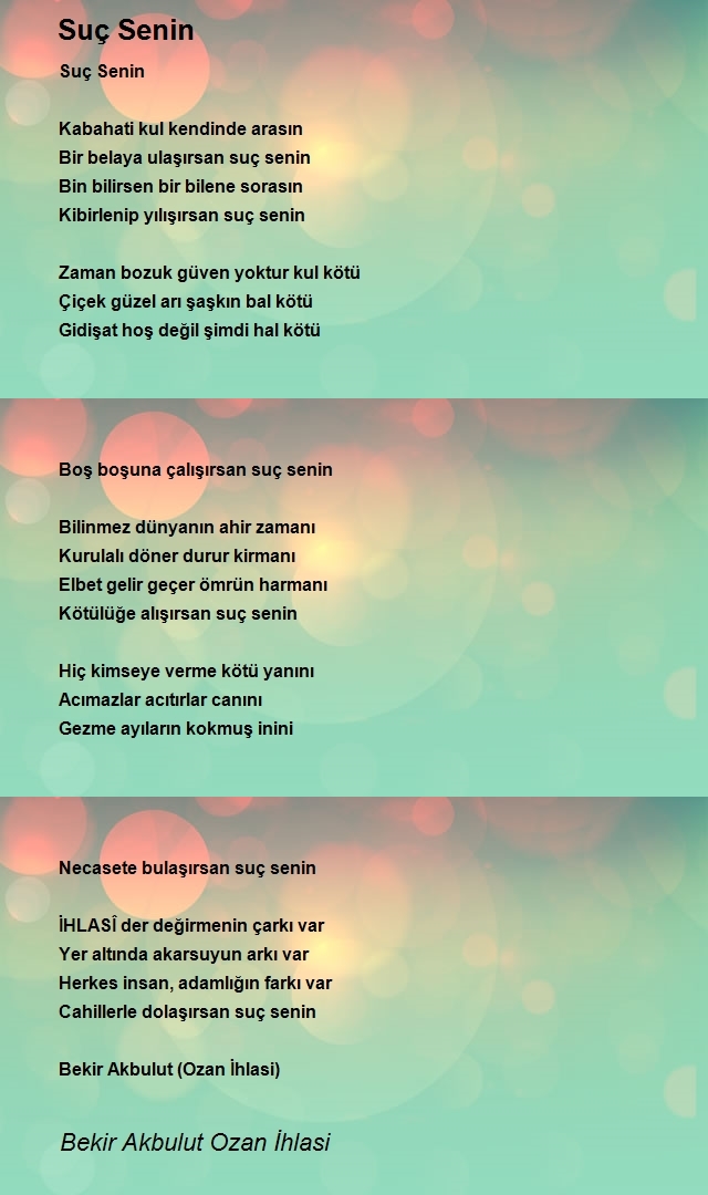 Bekir Akbulut Ozan İhlasi