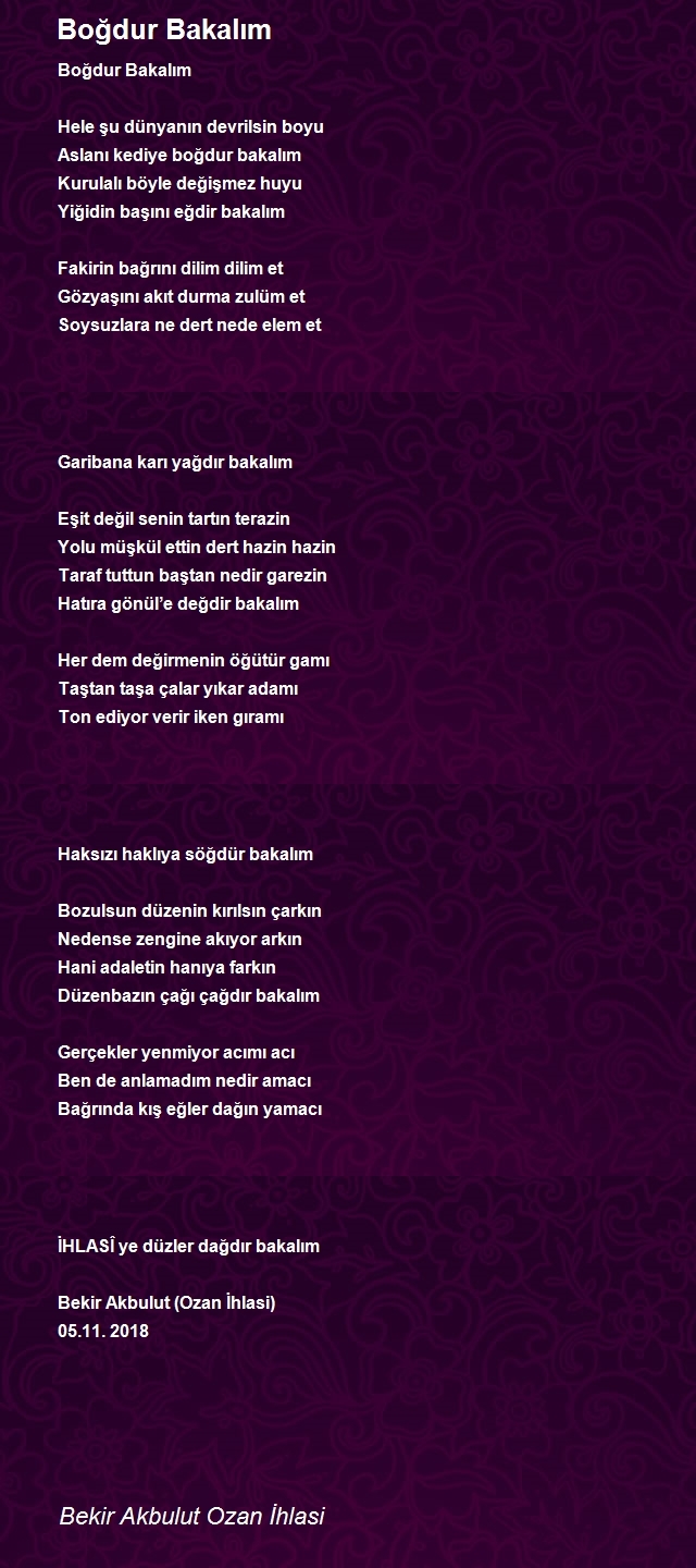 Bekir Akbulut Ozan İhlasi