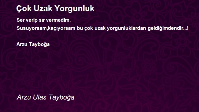 Arzu Ulas Tayboğa
