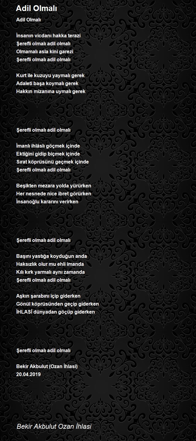 Bekir Akbulut Ozan İhlasi