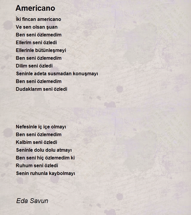 Americano Şiiri Eda Savun