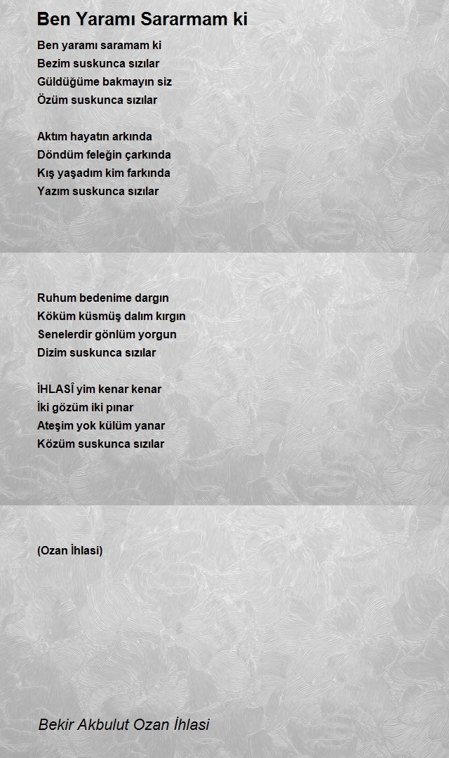 Bekir Akbulut Ozan İhlasi