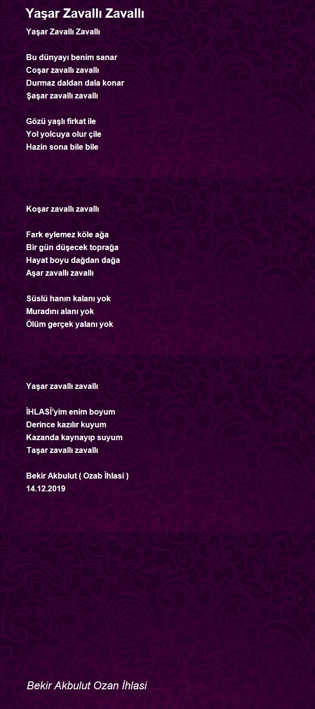 Bekir Akbulut Ozan İhlasi