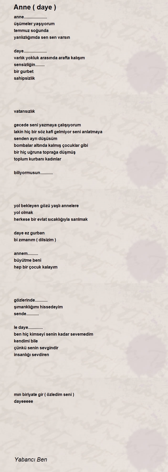 Yabancı Ben
