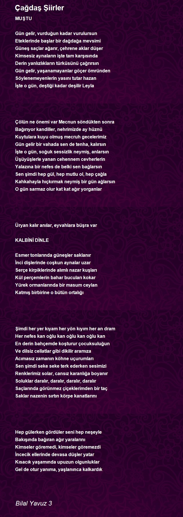 Bilal Yavuz Şiirleri