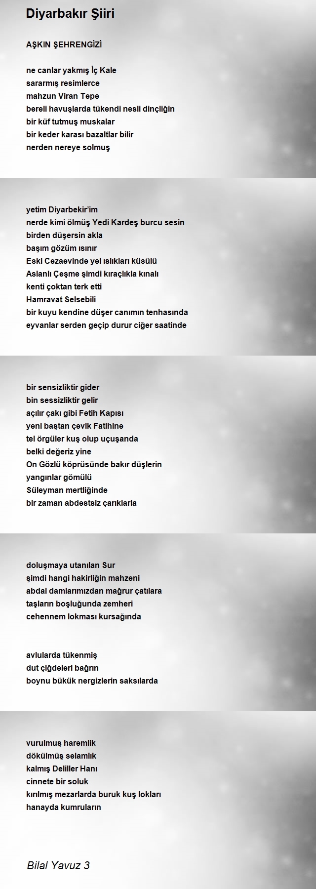 Bilal Yavuz Şiirleri