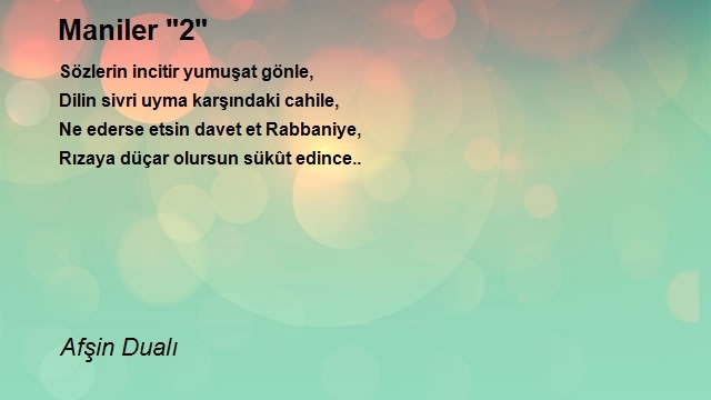 Afşin Dualı