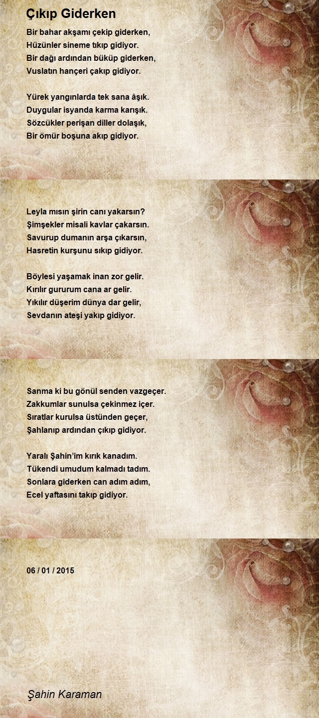 Şair Yazar Şahin Karaman
