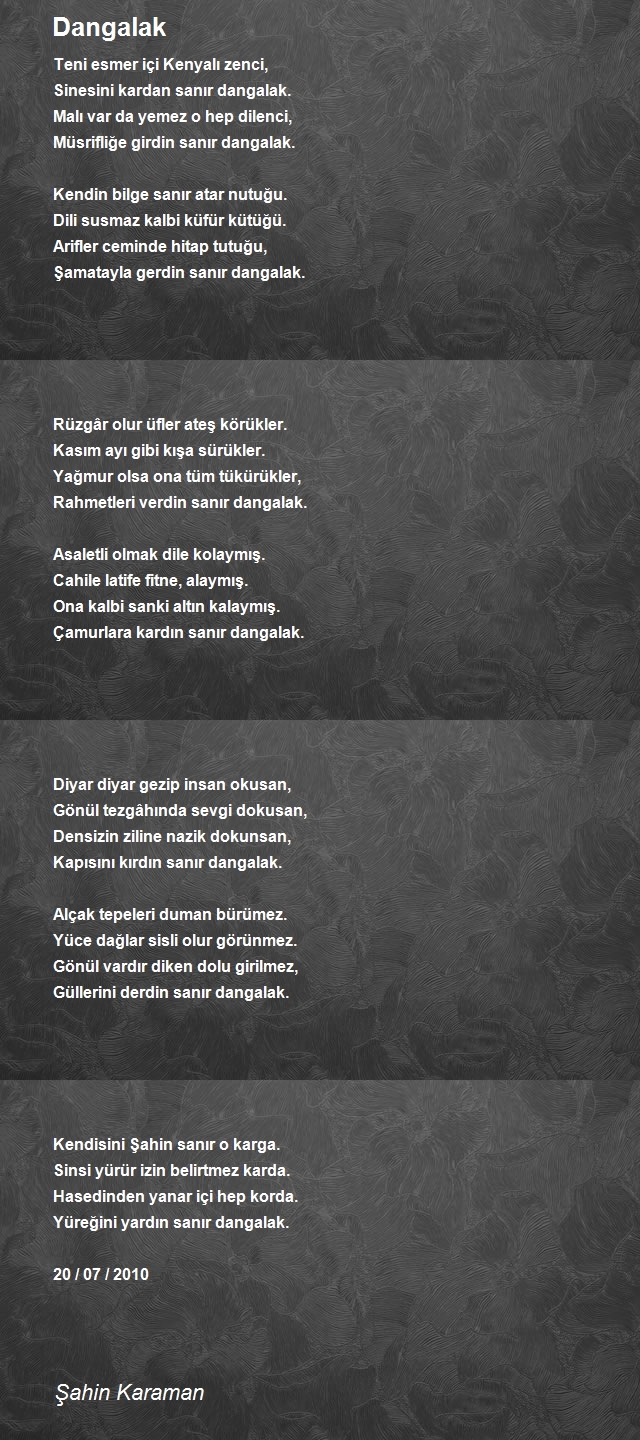 Şair Yazar Şahin Karaman